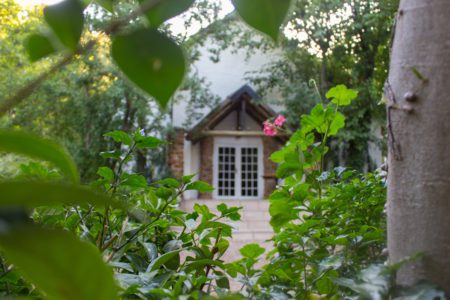 Hotel exterior and gardens in Johannesburg styled shoot